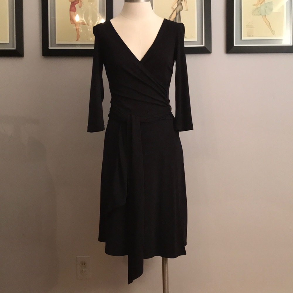 BCBG Black faux wrap dress